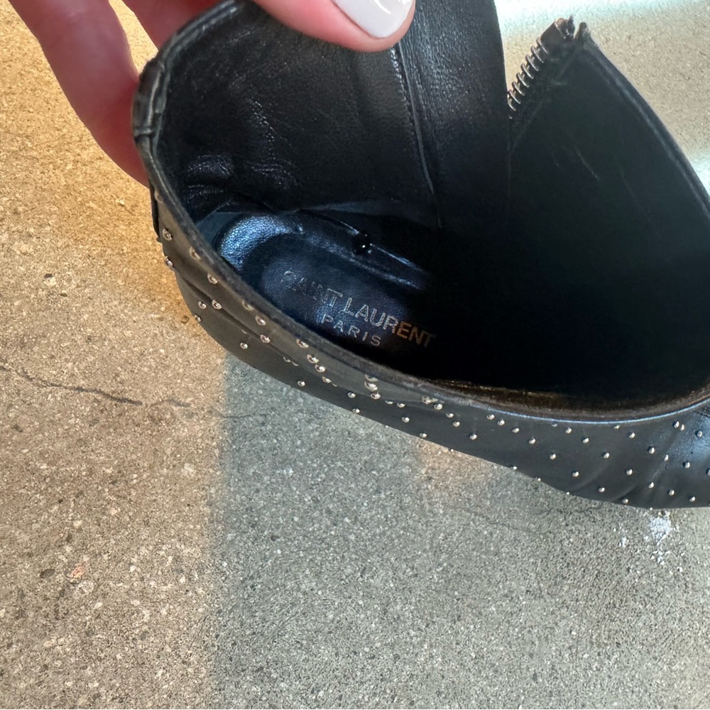 Saint Laurent Black Ankle Boots with Block Heel - Picture 6 of 6